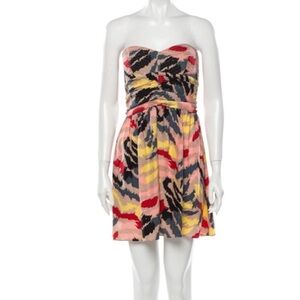 PARKER Silk Strapless Cocktail Dress